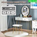 Dressing Table with Round Mirror - HEATLNDN