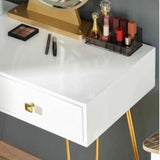 white gloss dressing table close up