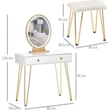 white gloss dressing table dimensions