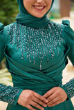 Modest Prom Dress with Sequins on Arms and Front - HEATLNDN
