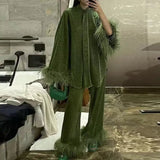 Ostrich Feathers Co Ord Set - HEATLNDN