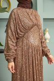 Sequin Modest Prom Dress - HEATLNDN