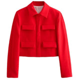 Red Collared Flap Jacket - HEATLNDN