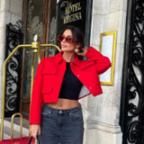 Red Collared Flap Jacket - HEATLNDN