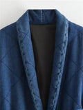 Denim Quilted Jacket with Belt - HEATLNDN