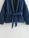 Denim Quilted Jacket with Belt - HEATLNDN