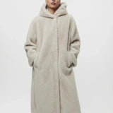 Long Faux Fur Coat with Hood - HEATLNDN