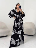 Long Sleeve Floral Modest Maxi Dress - HEATLNDN
