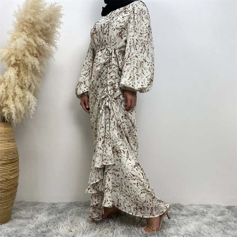 Long Sleeve Printed Modest Maxi Dress