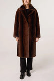 Plush Midi Brown Faux Fur Coat - HEATLNDN