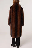Plush Midi Brown Faux Fur Coat - HEATLNDN