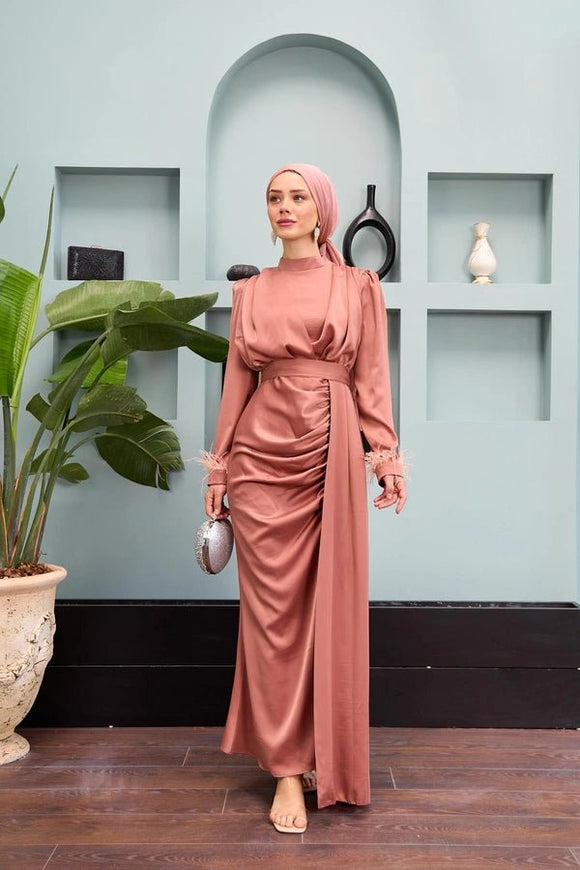 Satin Evening Modest Prom Dress | HEATLNDN Satin Evening Modest Prom Dress | HEATLNDN