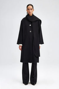 Long black 2025 shawl coat
