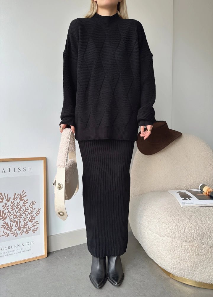 Midnight Stripe Signature Modest Co-Ord Set main image 0