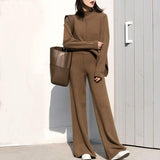 brown-long-sleeve-knitted-sweater-loungewear-set