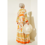 Orange Floral Print Dress - HEATLNDN | Online Fashion and Accessories Marketplace