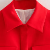 Red Collared Flap Jacket - HEATLNDN