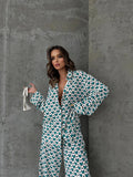 White Oversized Printed Shirt and Trouser Co-Ord Set - HEATLNDN | Online Fashion and Accessories Marketplace
